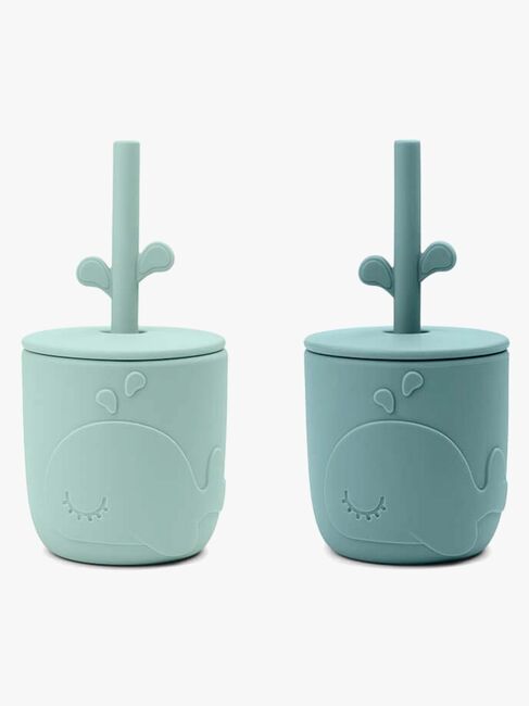 Done By Deer Wally Sugrörsmugg 2-pack, Blue