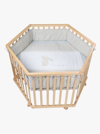 Roba Hexagon Lekhage med Hjul, Beloved Bear Natural