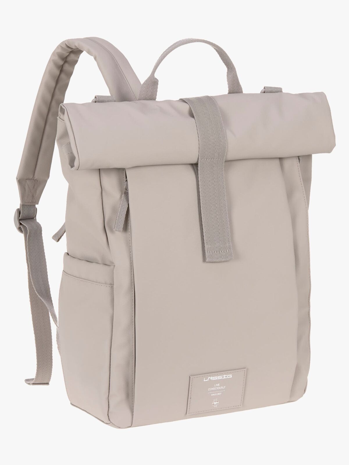 Lässig Rolltop Skötväska Ryggsäck, Taupe