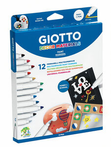 Giotto Decor Materials Markeringspennor 12-pack, Flerfärgad