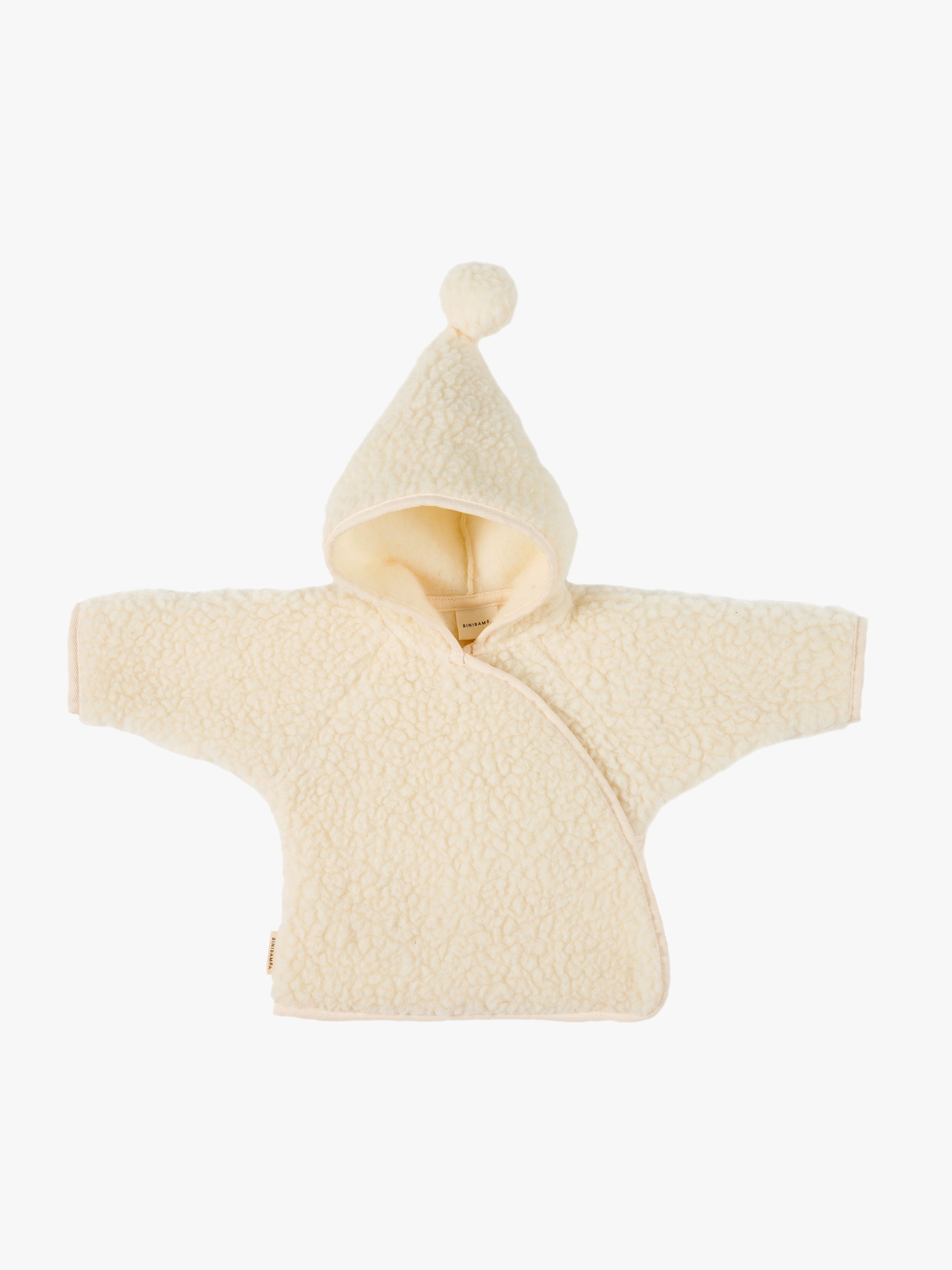 BINIBAMBA Merino Snuggle Jacket, Milk, 6-12 mån