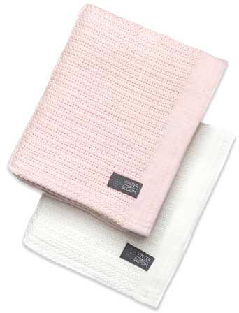 Vinter &  Bloom Soft Grid Gallerfilt 2-Pack Bright White/ Baby Pink
