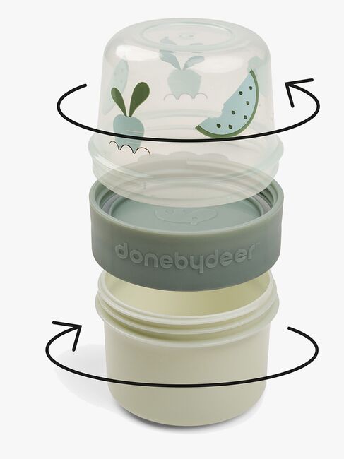 Done By Deer Birdee To Go Two-Way Snacksbehållare, Green