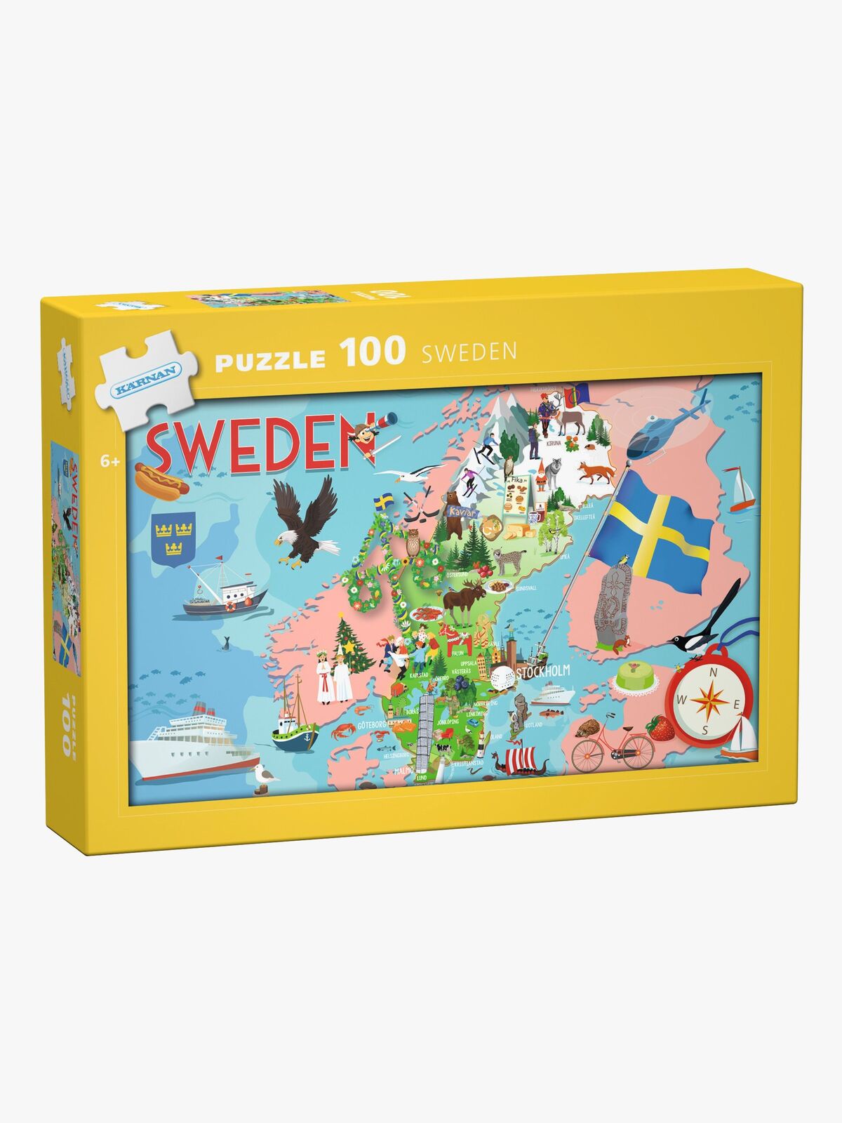 Kärnan Pussel Sverige 100 Bitar