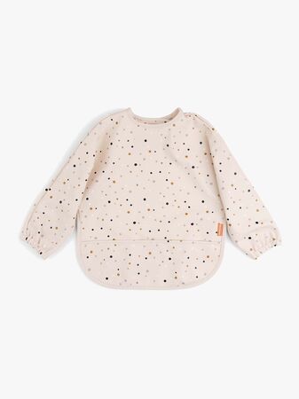 Done By Deer Långärmad Haklapp Med Ficka Happy Dots, Powder