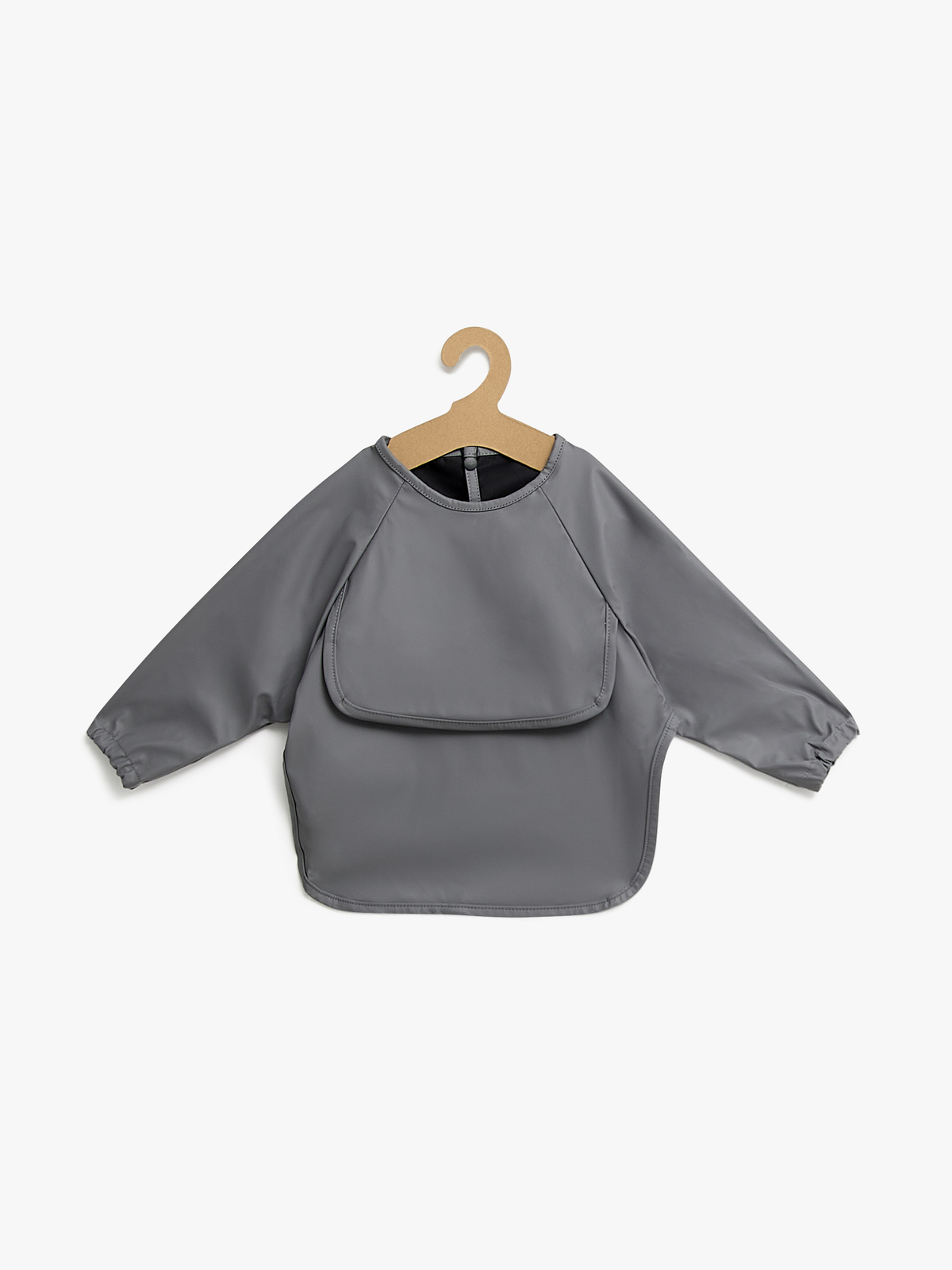Beemoo CARE Bib  Långärmad Haklapp, Dark Grey