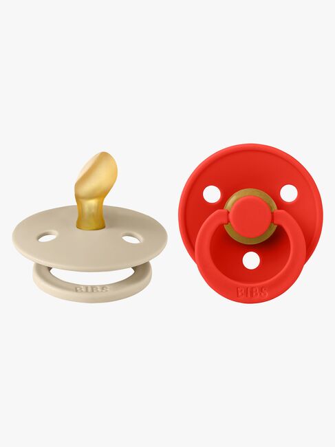 BIBS Colour Napp 2-Pack Latex Stl 1 Anatomisk, Vanilla/Candy Apple