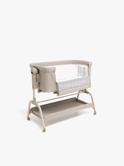 Beemoo CARE Motion Bedside Crib, Taupe/Wood