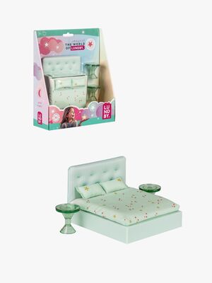Lundby Puppenhauszubehör Bett mit Gepolstertem Kopfteil