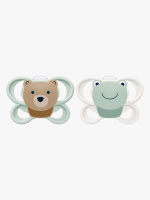NUK Perfect Match Air Napp 2-Pack Stl 1, Bear/Frog