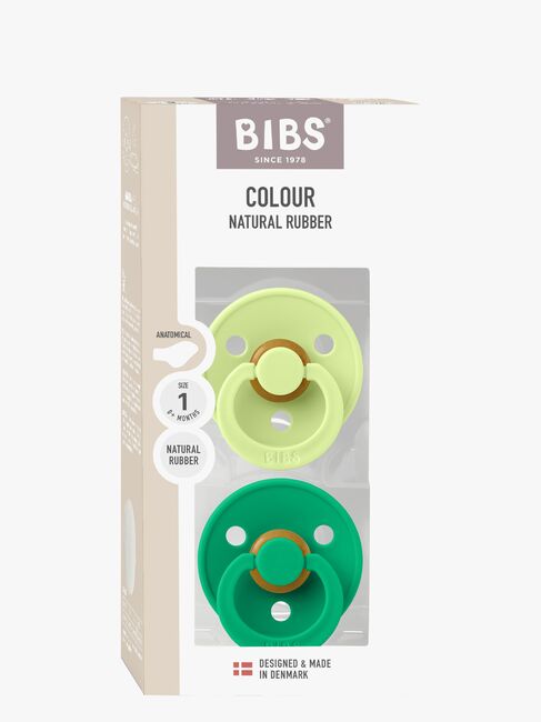 BIBS Colour Napp 2-Pack Latex Stl 1 Anatomisk, Matcha/Cactus