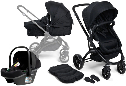 Beemoo Move 2-in-1 Kombivagn Inkl. Beemoo Route i-Size Babyskydd, Black/Black Stone