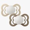 BIBS Supreme Napp 2-Pack Silikon Stl 2 Symmetrisk, Vanilla Glow/Dark Oak Glow