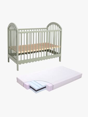 Alice &  Fox Dune Spjälsäng inkl. BabyMatex Fresh Madrass 60x120, Sage