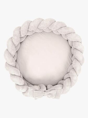 MeowBaby Aesthetic Babynest med Flätat Skydd & Lekmatta, Ecru