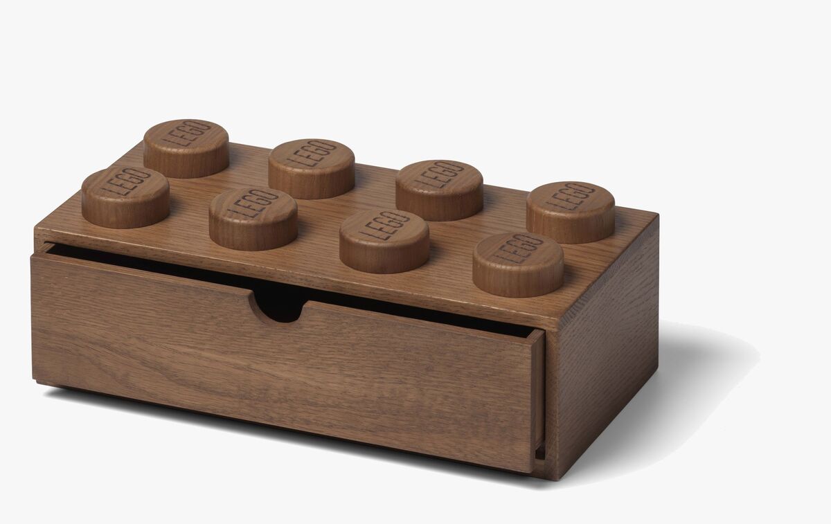 Köp LEGO 2x4 Skrivbordslåda i Trä, Dark Stained