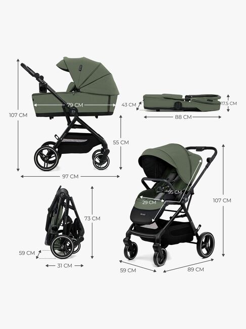 Kinderkraft YOXI 2-in-1 Duovagn, Mystic Green
