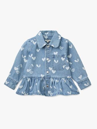 LIEWOOD Printed Denim Overshirt, Sweethearts/Light Blue Denim
