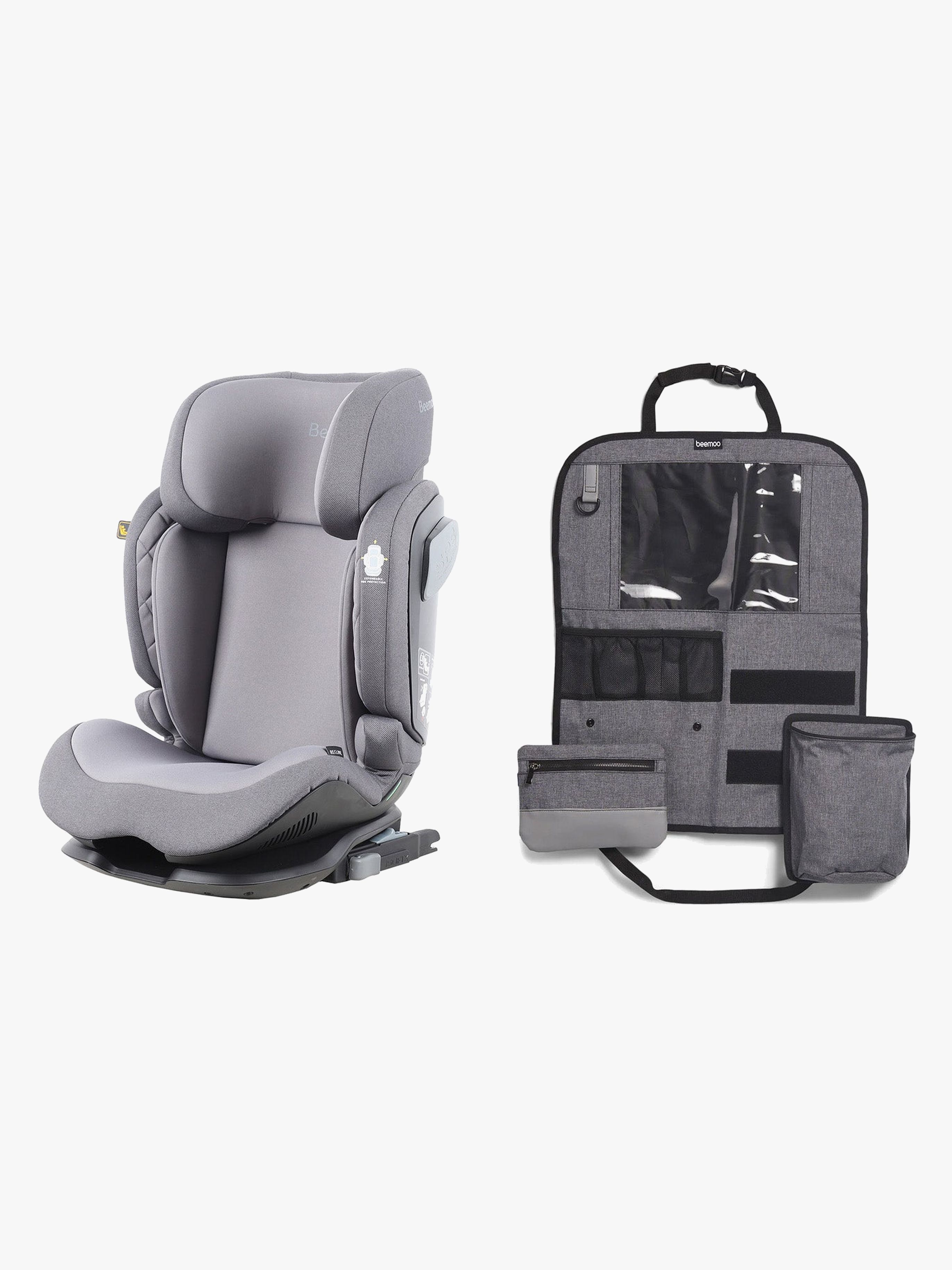Beemoo Recline i-Size Bältesstol inkl. Deluxe Sparkskydd, Mineral Grey