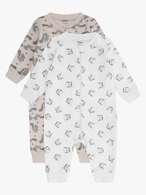 Pippi Baby Pyjamasdragt med Zipp 2-pak, Rainy Day