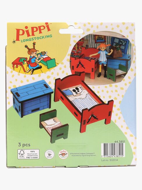 Pippi Långstrump Dockhusmöbler Sovrum 3 Delar