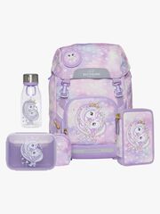Beckmann Ryggsäck 22L inkl. Pennfodral, Flaska & Matlåda, Unicorn Princess Purple