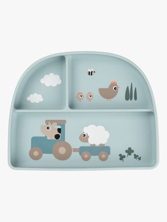 Done By Deer Tiny Farm Delad Tallrik, Blue