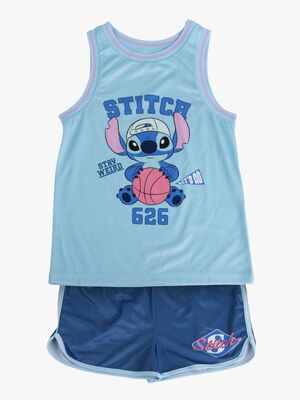 Disney Stitch Linne & Shorts Sport Set, Blå
