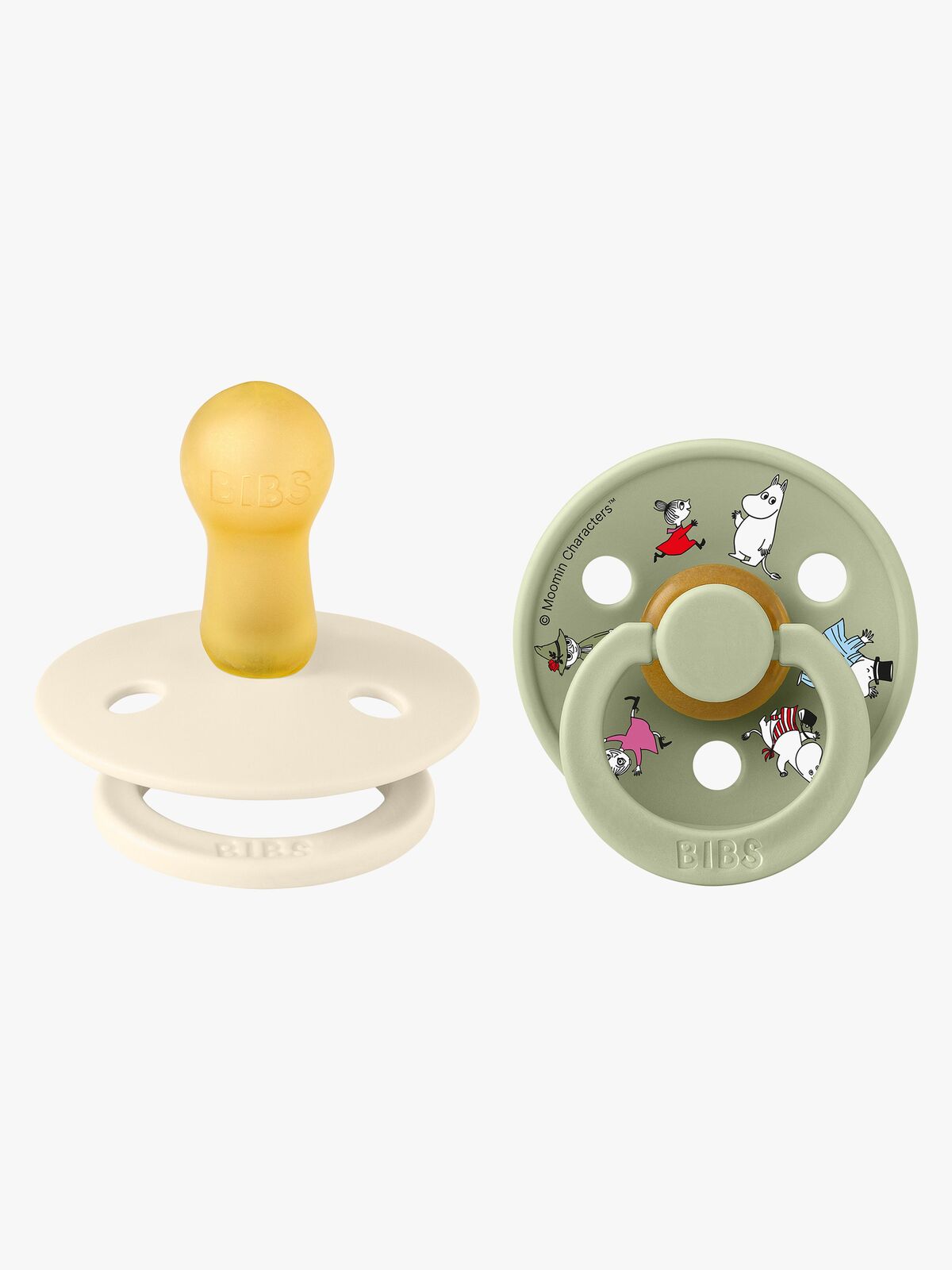 BIBS x Moomin Colour Friends Napp 2-Pack Latex Stl 2, Ivory
