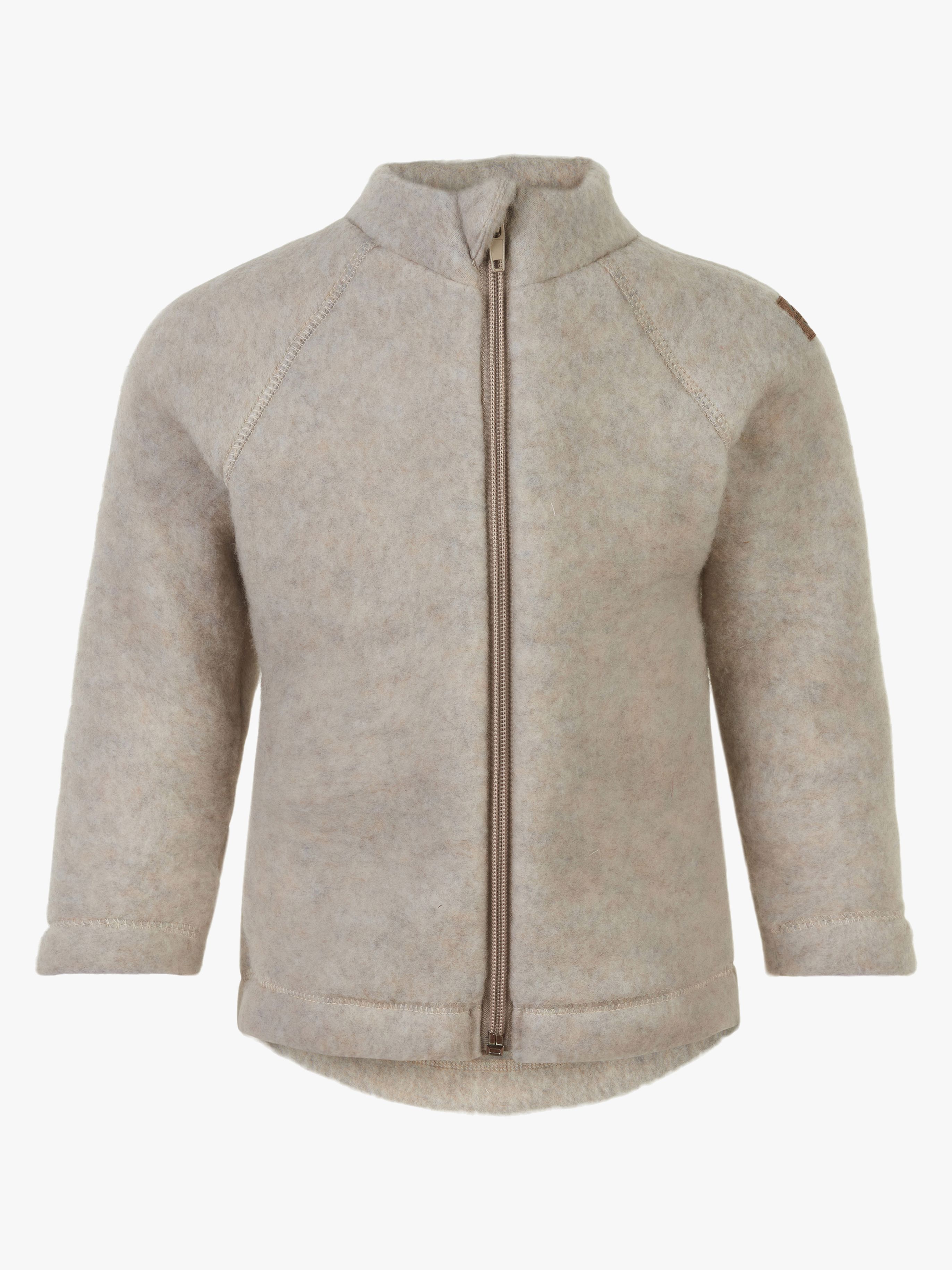 Mikk-Line Ullfleecejacka Baby, Melange Offwhite, 74