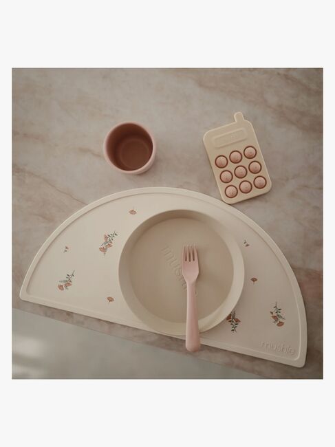 Mushie Underlägg Silikon, Pink Flowers