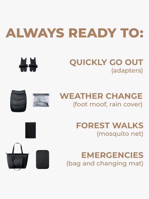 Kinderkraft Prime 2 2-in-1 Duovagn, Venezian Black