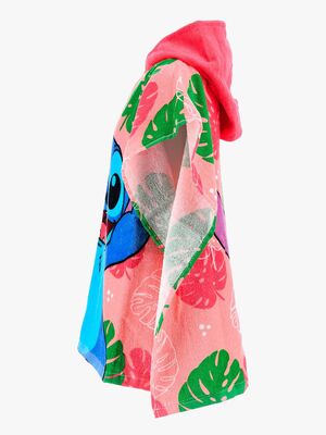 Disney Stitch Badeponcho 100% Baumwolle, Rosa