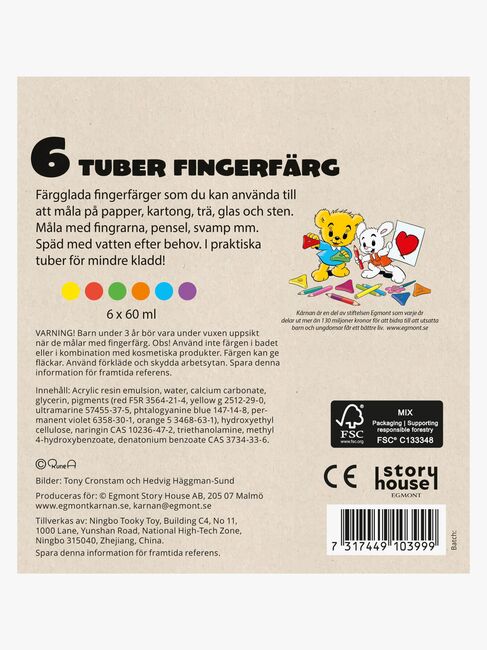 Egmont Kärnan Bamse Fingerfärger