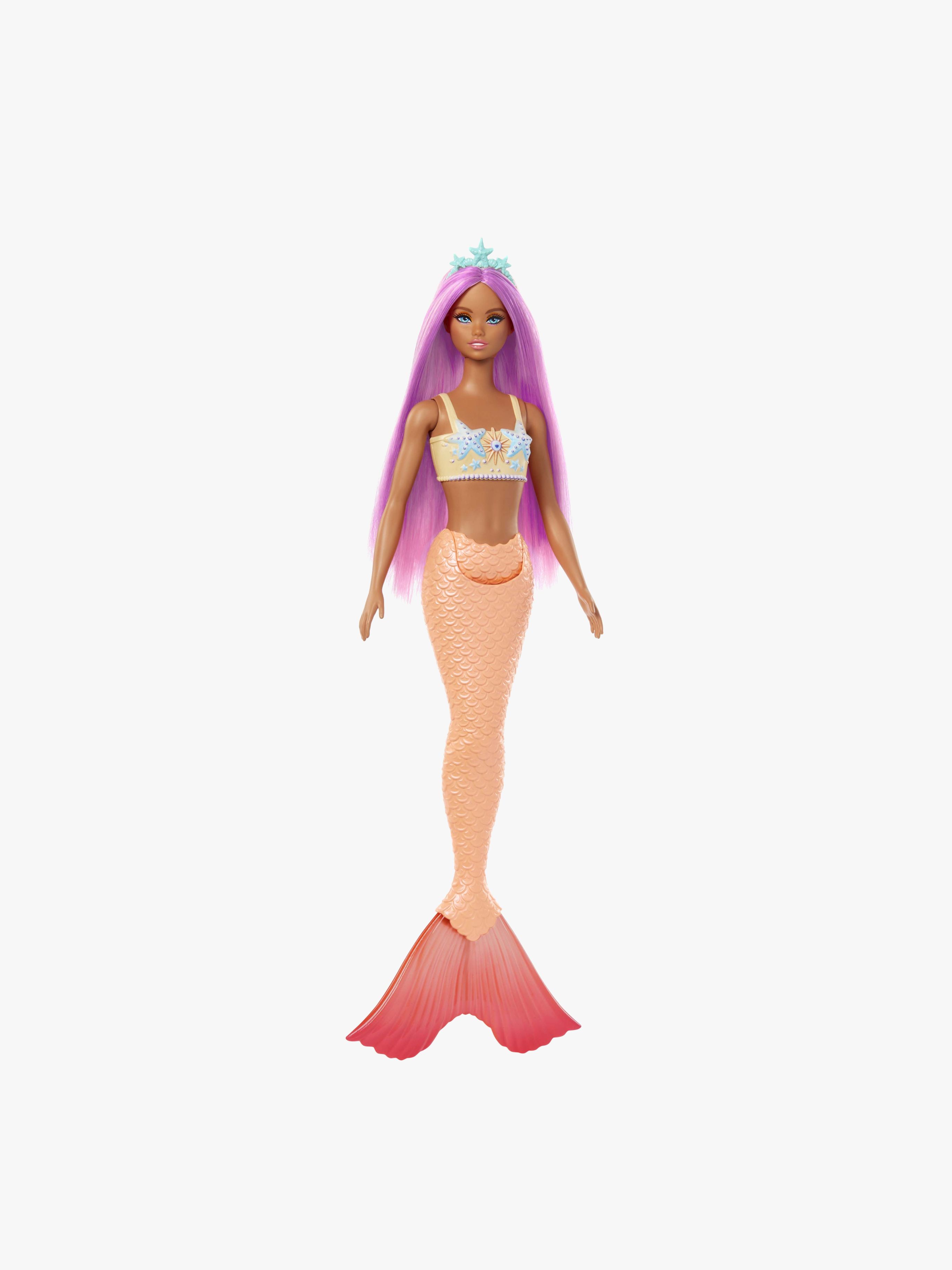 Barbie Docka Sjöjungfru med Färgglad Hår, Orange