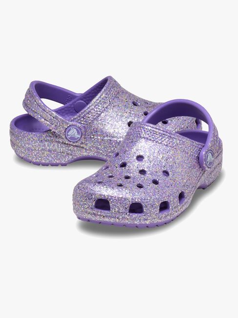 Crocs Classic Fantasy Glitter Kids Tofflor, Lila
