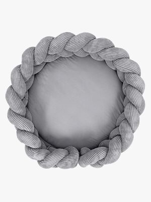MeowBaby Aesthetic Babynest med Flätat Skydd & Lekmatta, Grey