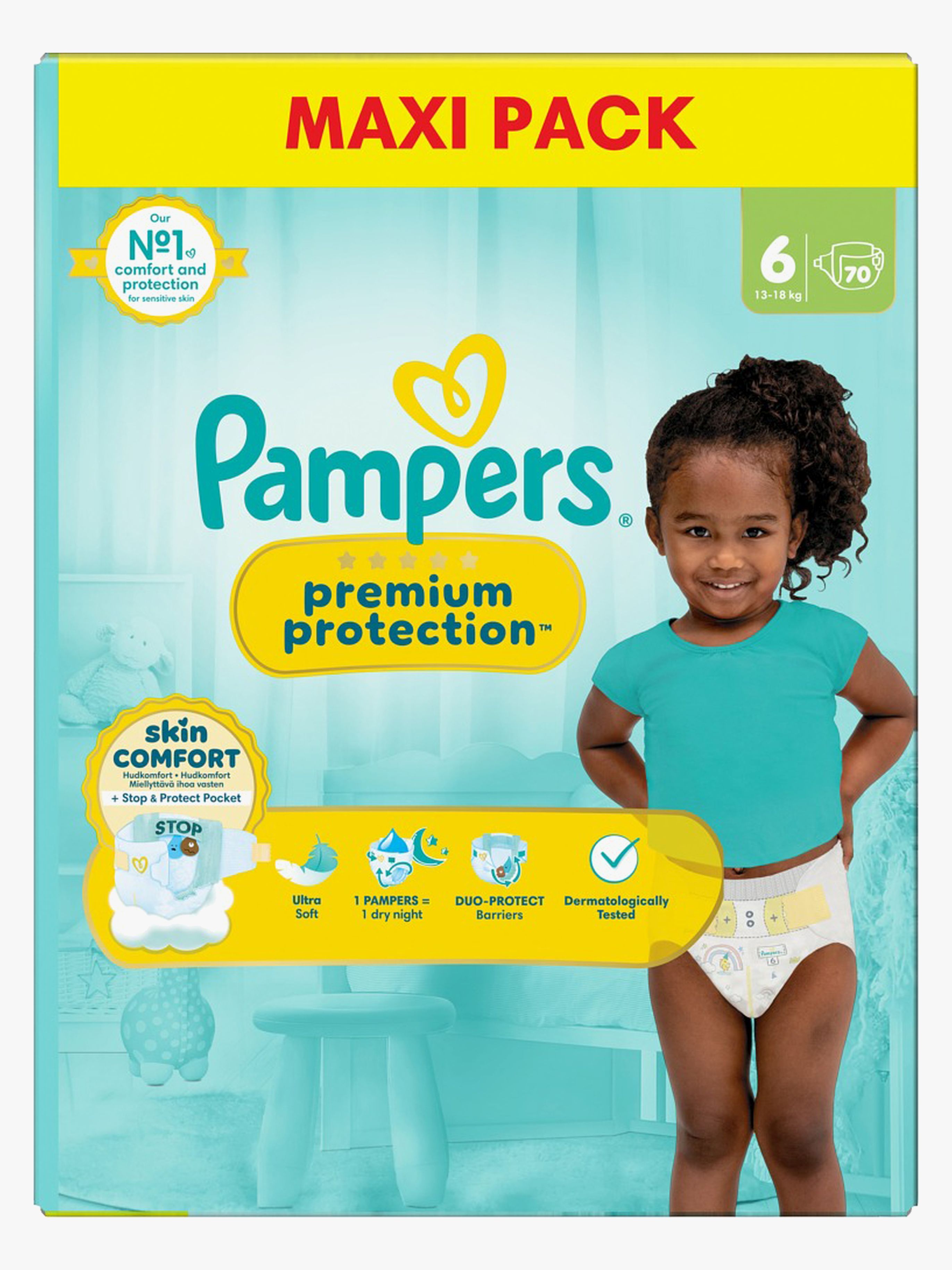 Pampers Premium Protection Blöjor Stl 6 13-18 kg 70-Pack