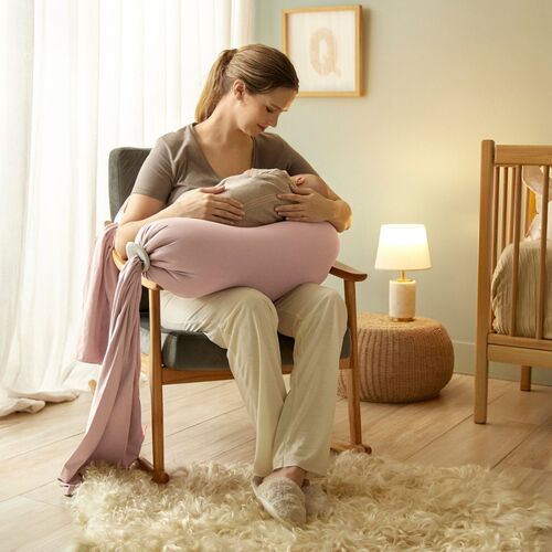 bbhugme Gravid- och Amningskudde, Dusty Pink