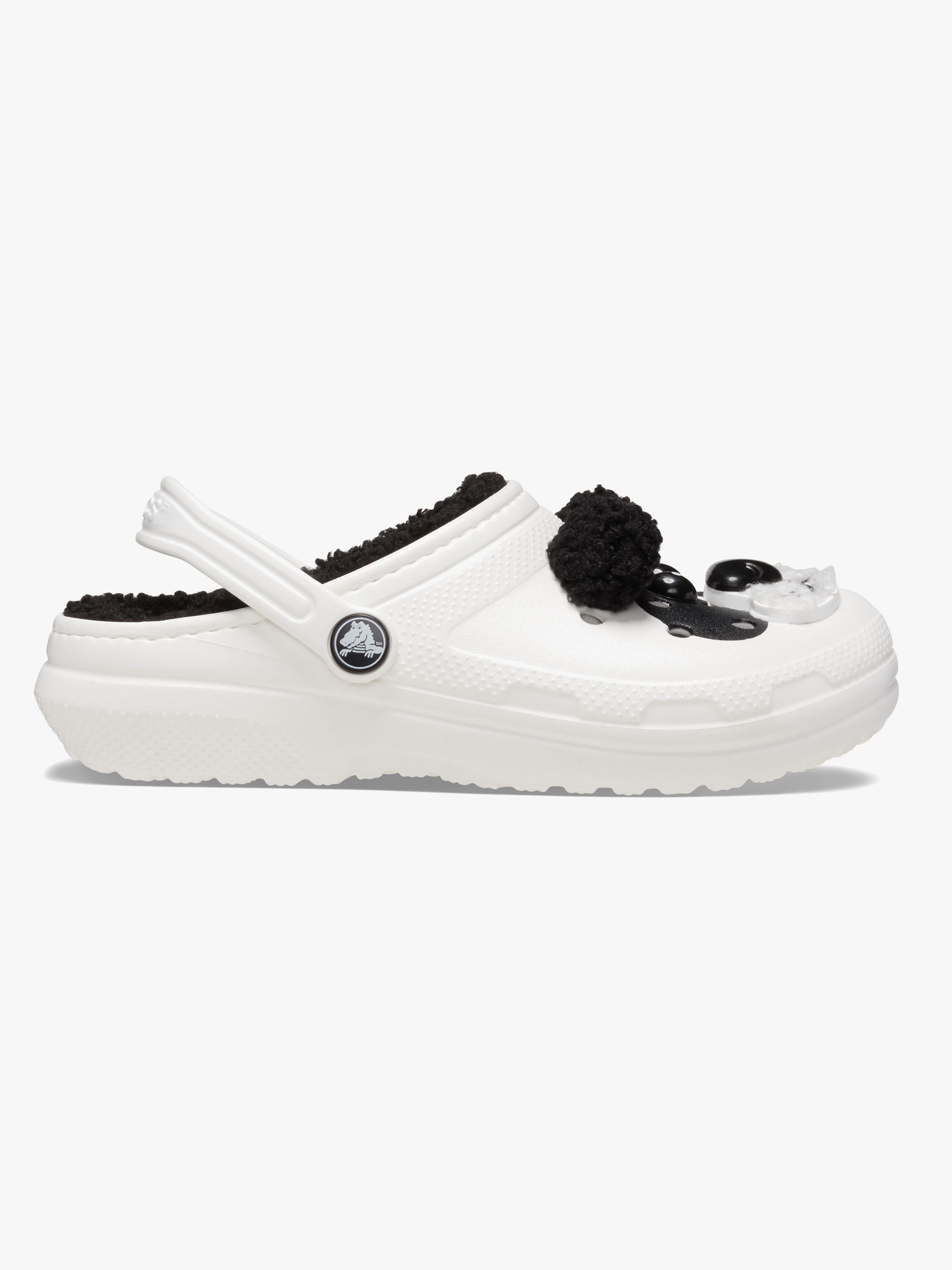 Crocs Classic Fodrade Tofflor, Panda/Chalk, 24-25