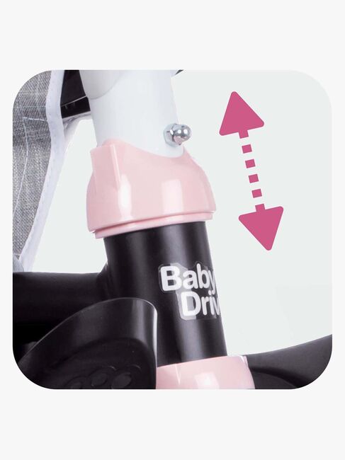 Smoby Trehjuling Baby Driver Plus, Pink