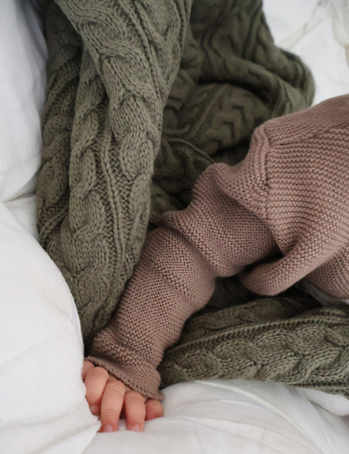 Vinter & Bloom Cuddly Filt, Dusty Olive