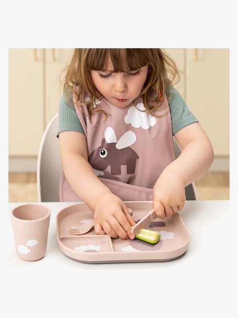 Done By Deer Foodie Delad Tallrik Happy Clouds, Rosa