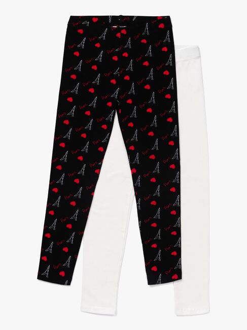 Luca & Lola Venetia Långa Leggings 2-pack, Black/Red