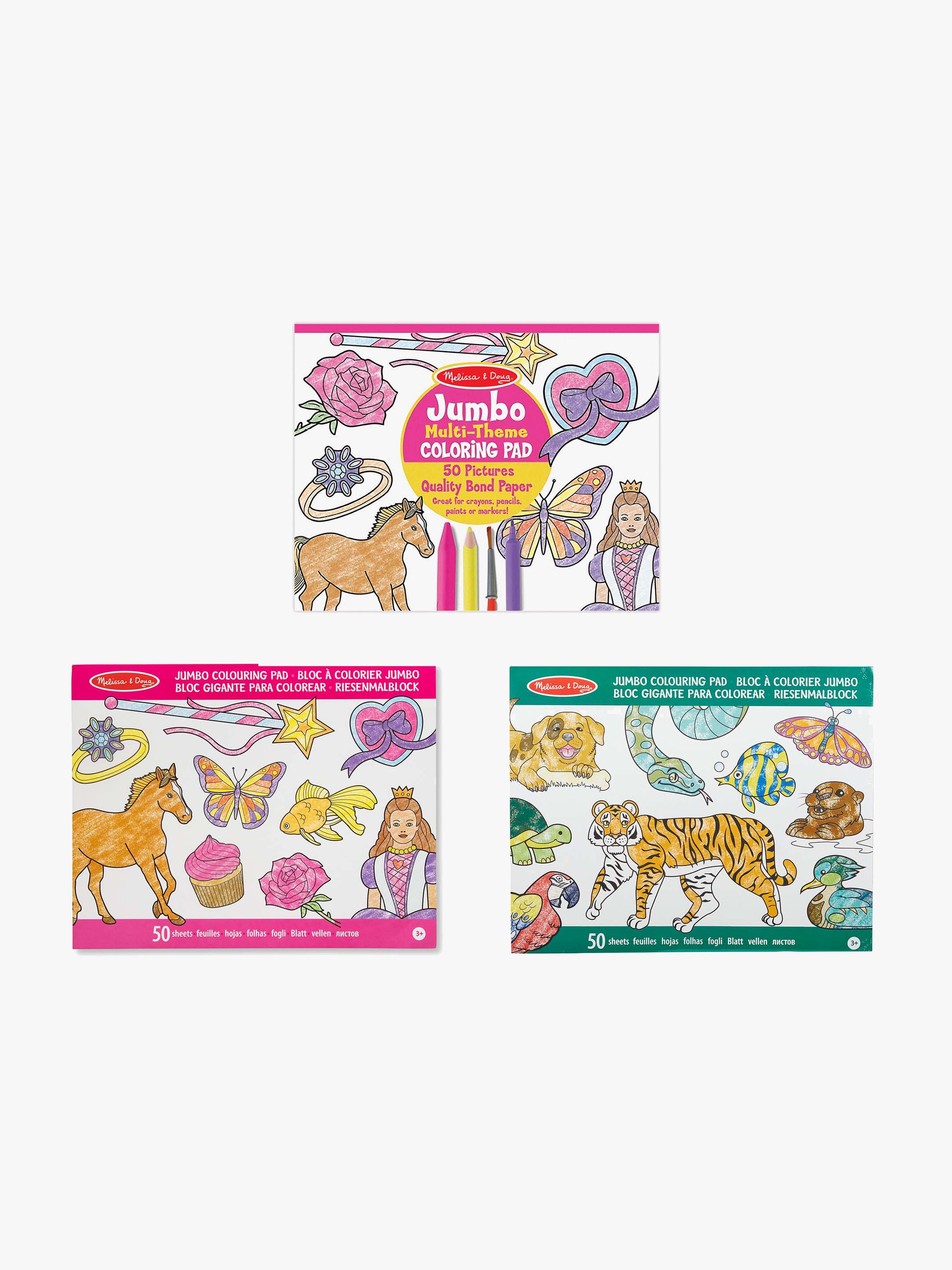 Melissa &  Doug Målarböcker Set - Princess, Animals och Multi-theme