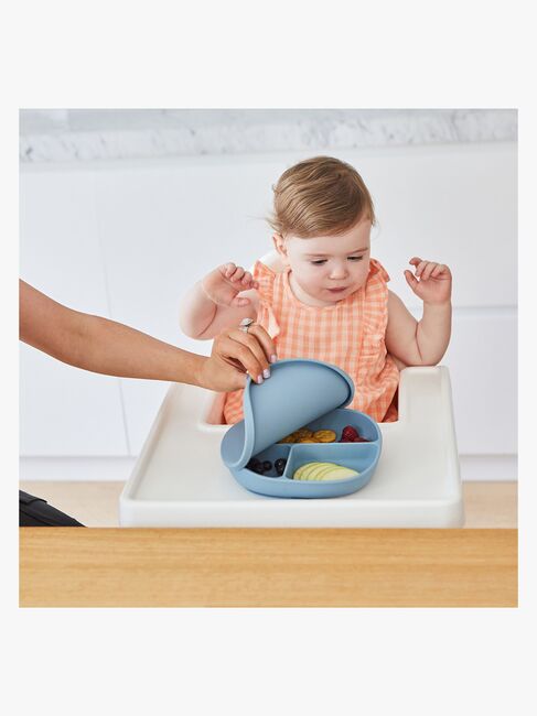 b.box Tallrik med Lock Silikon, Ocean