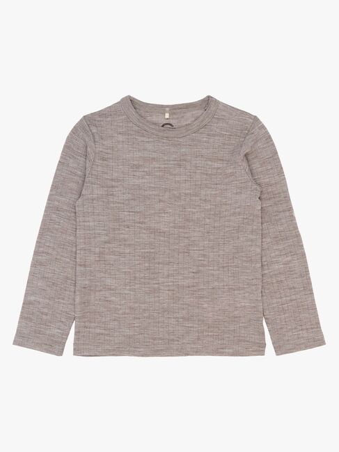 Mikk-Line  Långärmad T-shirt Barn Merinoull, Melange Denver