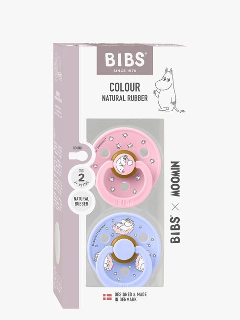 BIBS x Moomin Colour Dreaming Napp 2-Pack Latex Stl 2, Baby Pink