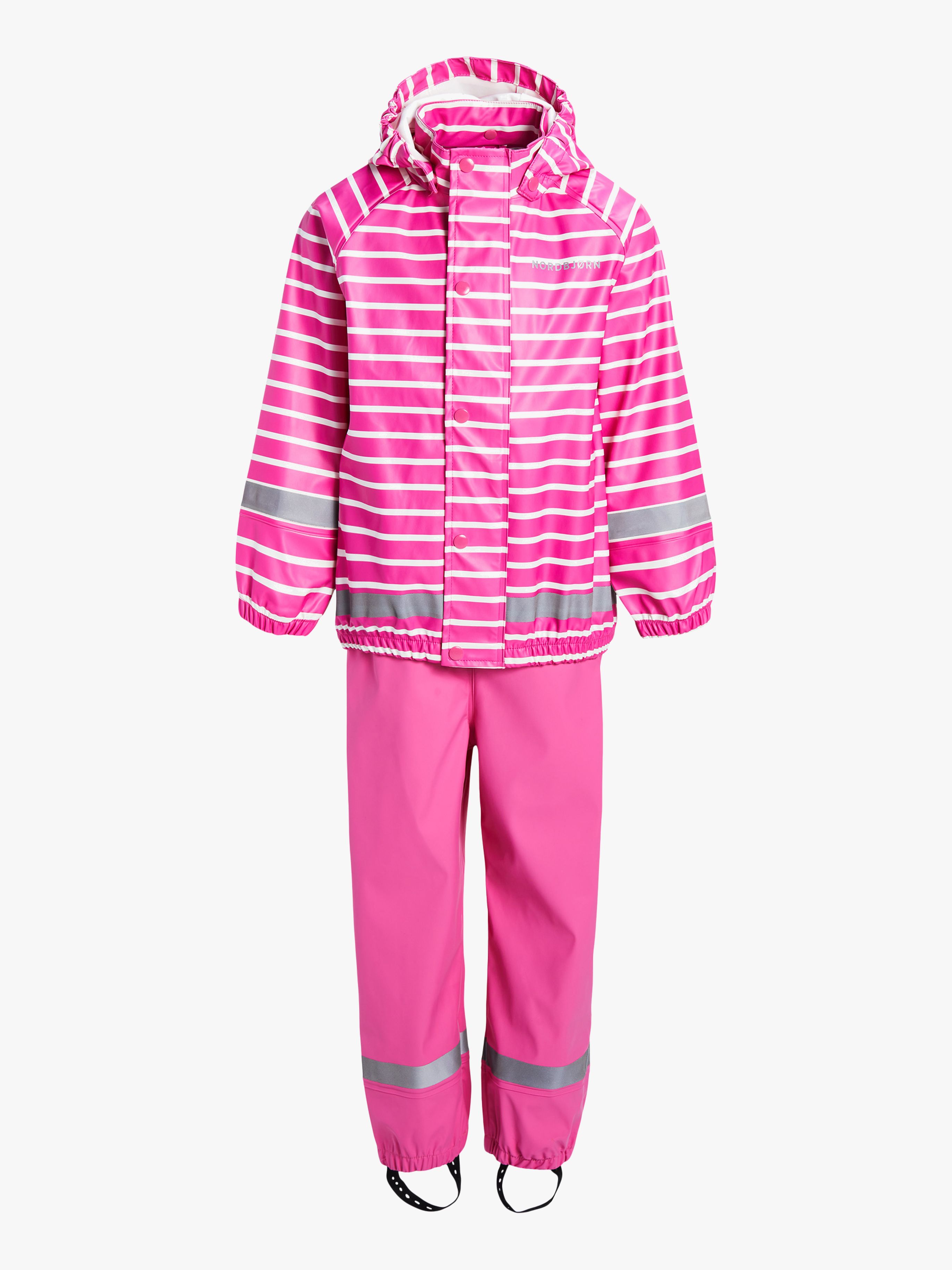 Nordbjørn Koster Regnställ Color Stripe Ibis Rose 98-104
