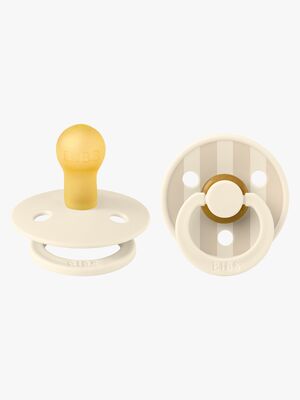 BIBS Studio Colour Napp 2-Pack Latex Stl 1 Rund, Pin/Ivory Vanilla Mix